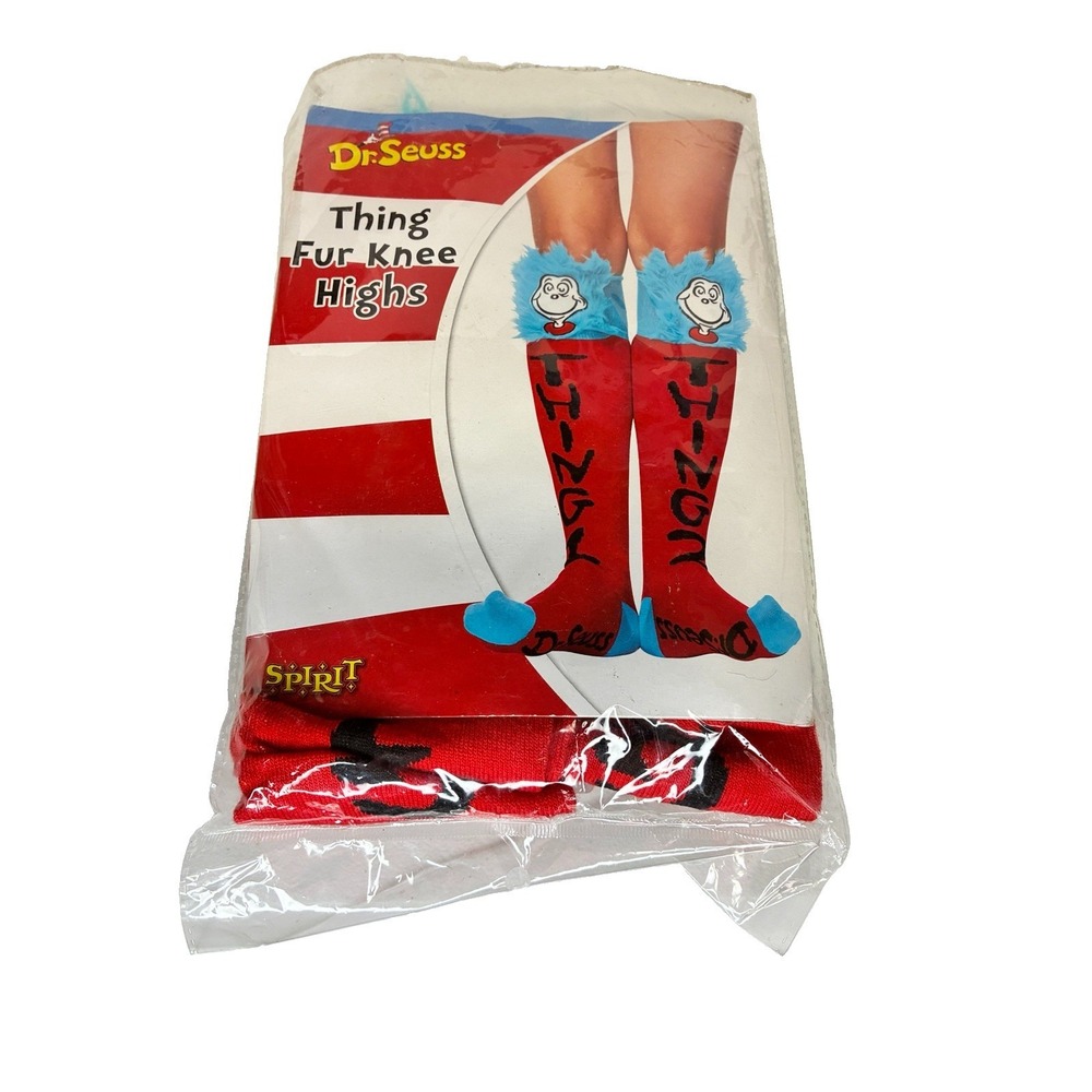 Dr. Seuss Thing Fur Knee Highs Socks, Adult Size NIP